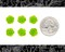 Lime Green Miniature Full Blooming Rose Cameo Cabochons 9mm - Set of Six - Flwr115